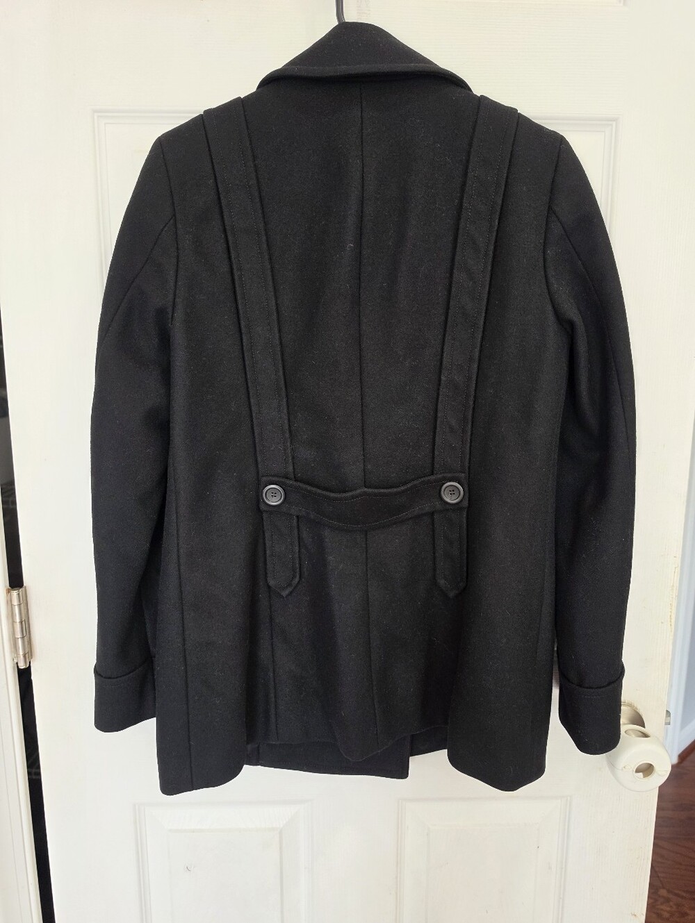 J.Crew Women's Black Wool Blend Double Breasted Peacoat Jacket Size 4 Structured - Picture 7 of 14